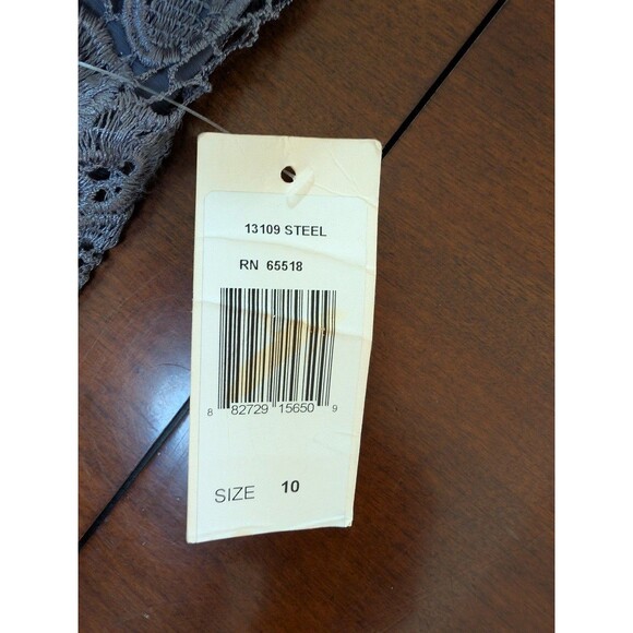 Patra Women’s Formal Gown Size 10 Steel Gray Lace Overlay Lace Maxi Dress - Picture 10 of 12